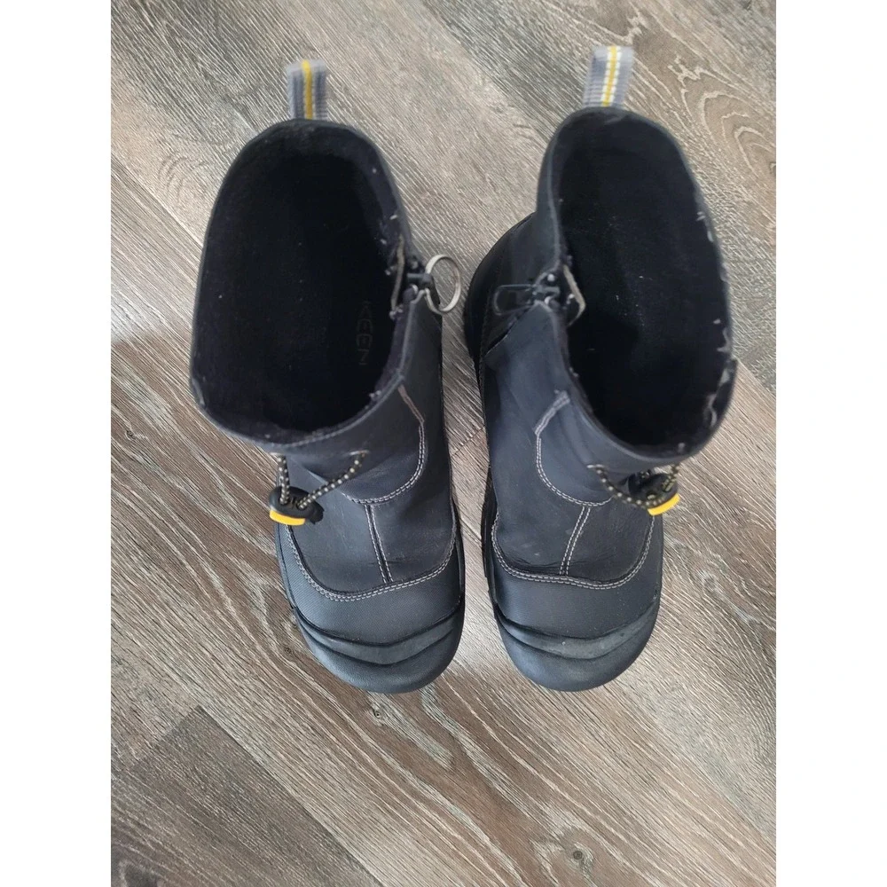 Keen Mens Black Waterproof Winter Boots Leather Mid-Calf Side Zip Size 6 US #1